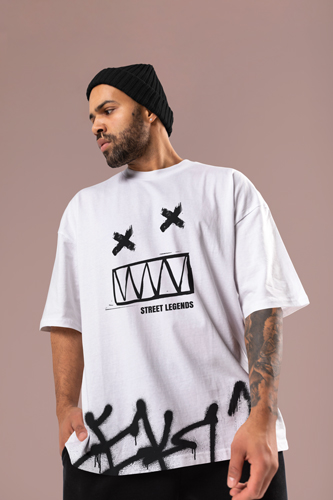 Man Wearing a T-shirt Low Angle View