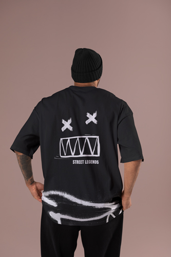 Man Wearing a Trendy T-shirt