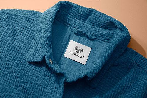 Apparel Tag on a Corduroy Shirt