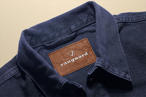 Clothing Tag on a Denim Shirt