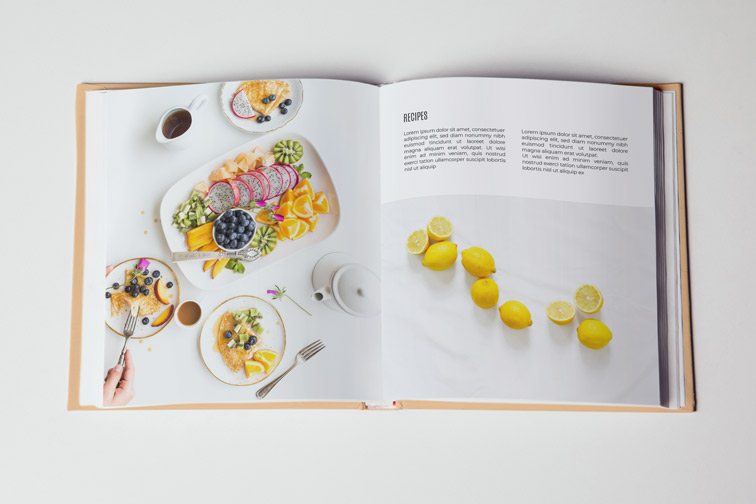 Open Recipe Book Top View