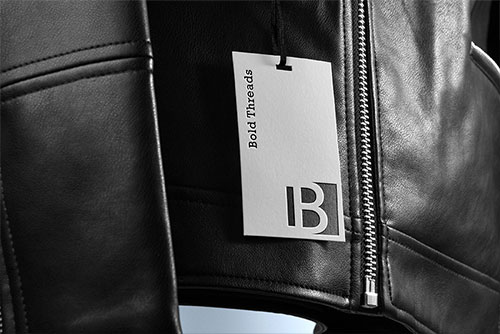 Clothing Tag on a Leather Jacket