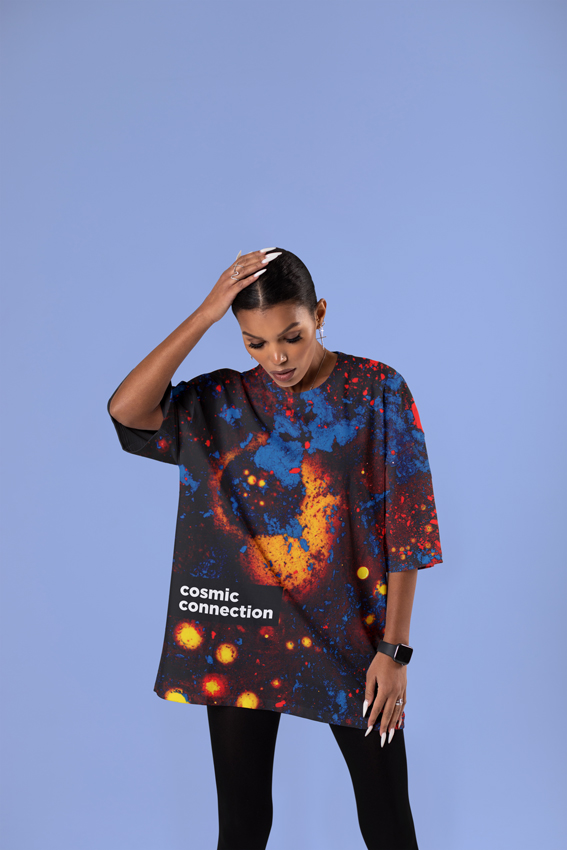 Woman Wearing an Oversized T-Shirt