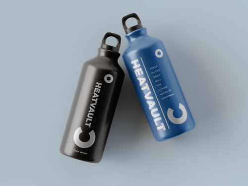 Two Thermos Bottles High Angle View