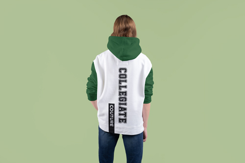 Man Wearing a Hoodie Back View