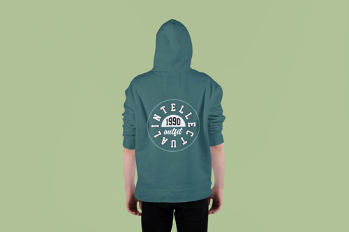 Man With a Hood on Back View