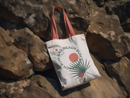 Eco Bag on Beach Stones