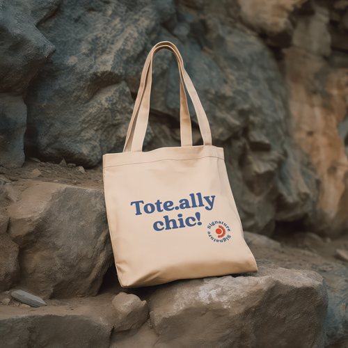 Eco Bag on Beach Rocks