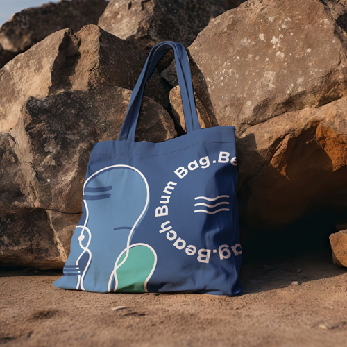 Tote Bag on Beach Stones