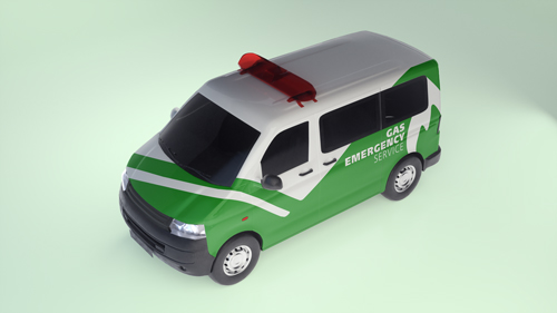 Furgon Car High Angle View