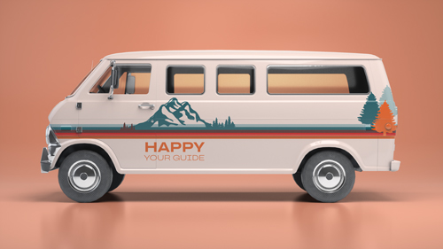 Branded Truck Side View