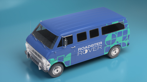 Branded Truck High Angle View