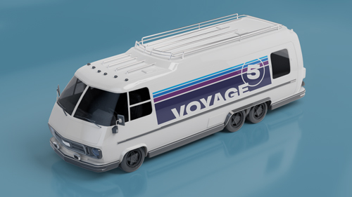 Moving Van High Angle View