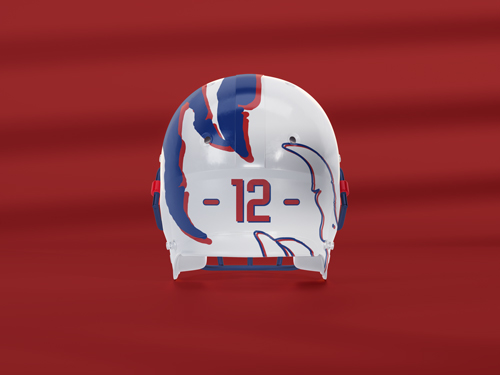 Football Helmet Back View