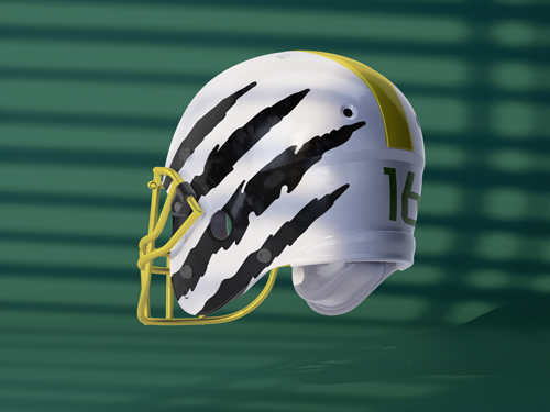 Football Helmet Back Angle View