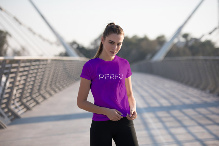 Girl in a Workout Outfit on a Bridge