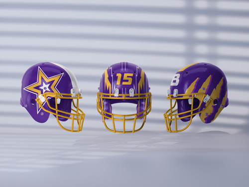 Three Helmets on the Ground