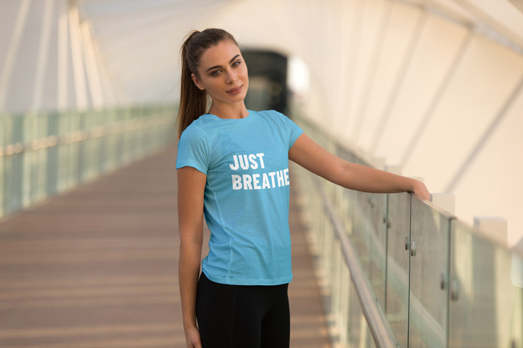 Girl Holding a Bridge Fence
