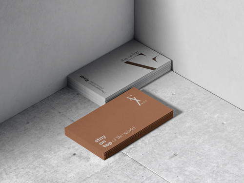 Cartões de Visita Posicionados em um Canto