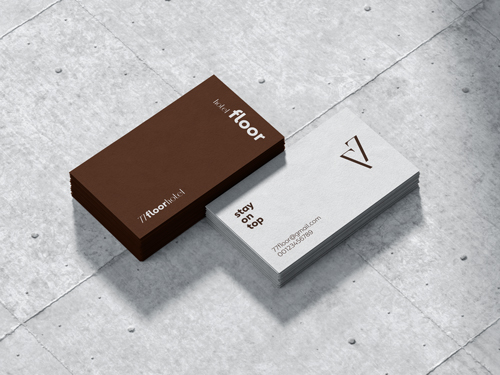 Pilhas de Cartões de Visita Visão Angular Alta