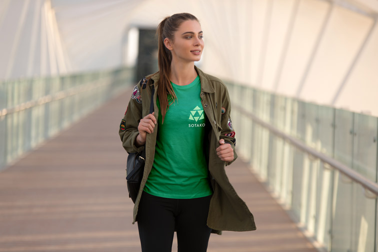 Girl in a Casual Outfit Looking Aside