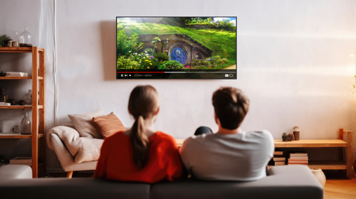 Young Couple Watching TV