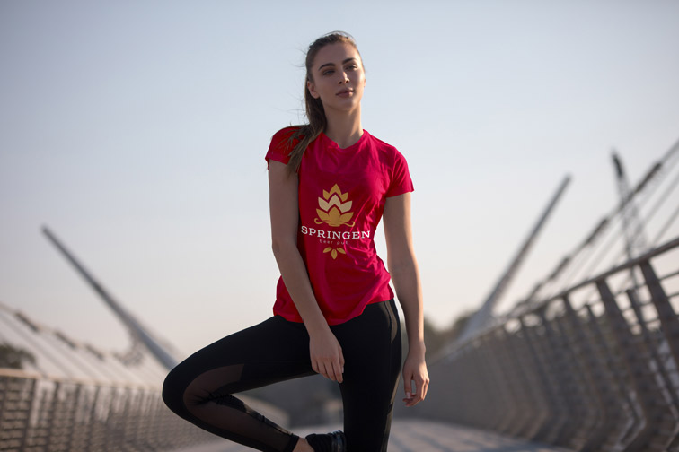 Girl Doing Workout on a Bridge