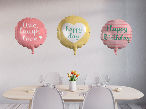 Balloons Placed on a Table