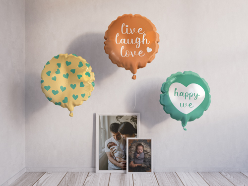 Festive Balloons in a Room