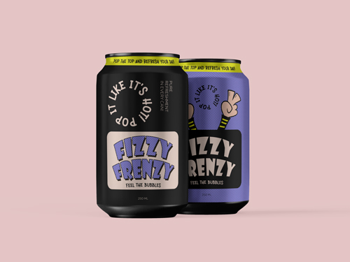 Two Drink Cans Front View