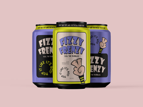 Three Soda Cans Front View