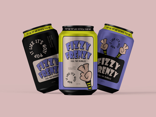 Three Drink Cans Front View