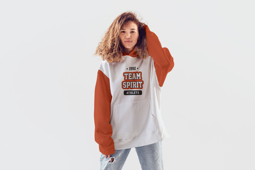 Woman in a Hoodie Front View