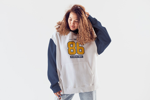 Woman Wearing a Hoodie