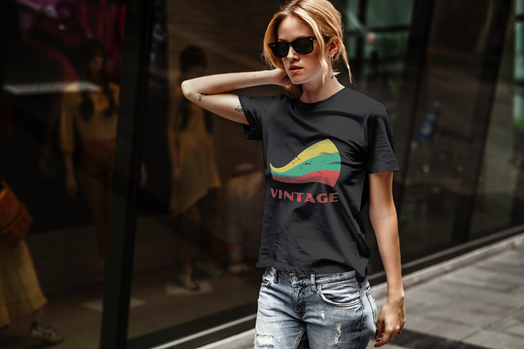 Girl in a Casual Outfit Walking Outside