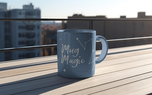 Tea Mug Reflecting on the Ground