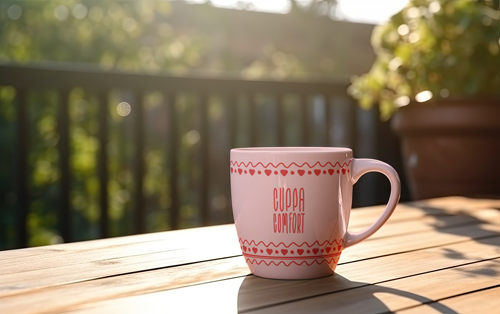 Coffee Cup Under the Summer Sun