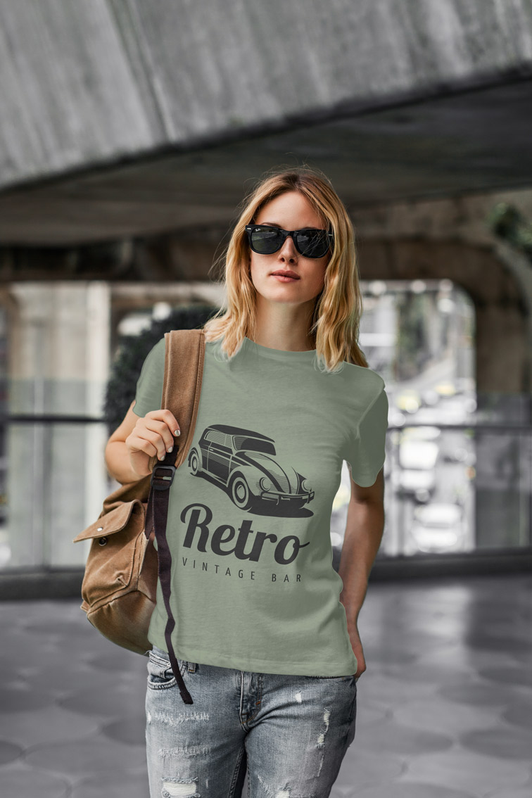 Casual Girl With Sunglasses and Backpack