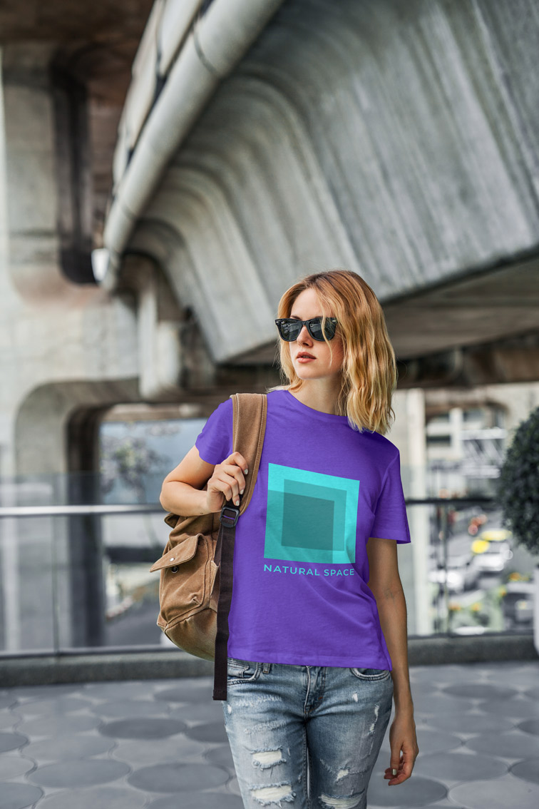 Casual Girl Holding a Backpack