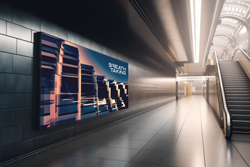 Billboard Showcase in a Metro Station