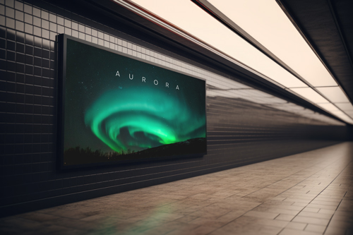 Subway Station Billboard in Modern Setting