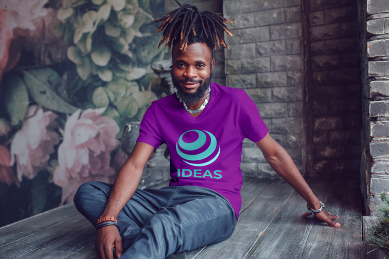 Man Sitting on the Wooden Floor