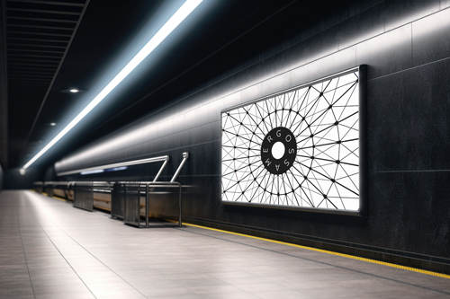 Urban Billboard in Contemporary Cityscape