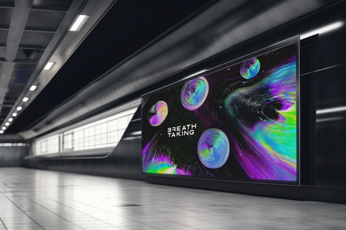 Metro Corridor Billboard in Urban Environment