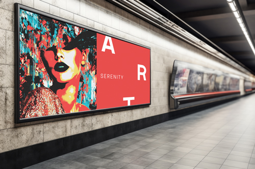 Ad Showcase in a Subway Station