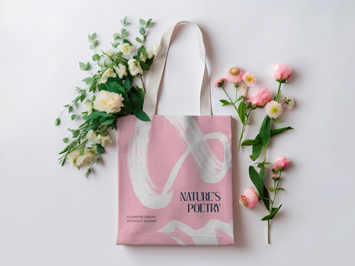 Eco Bag With Beautiful Spring Flowers