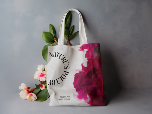 Tote Bag With Flowers in Watercolor Style