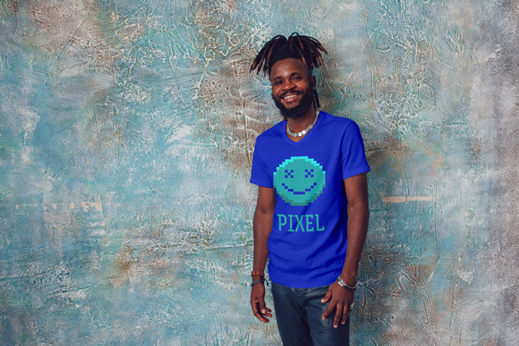 Man Standing on a Marble Background