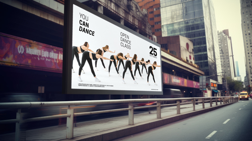 Rectangular Billboard in City Center