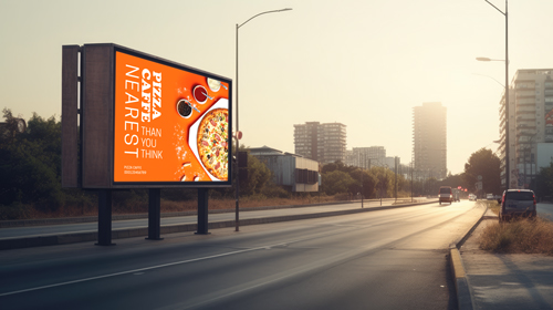 Billboard in the Middle of a Street